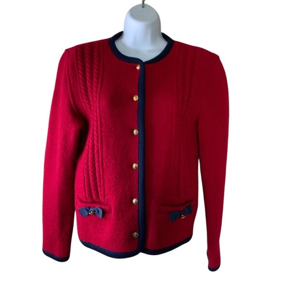 Carroll Reed Cardigan Sweater Womens 6 Long Sleeve Button Wool Preppy Feminine - Picture 1 of 7